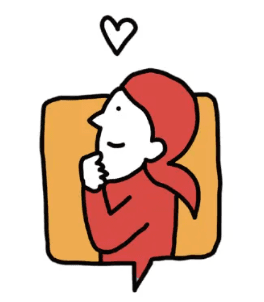 考える女性のイラスト